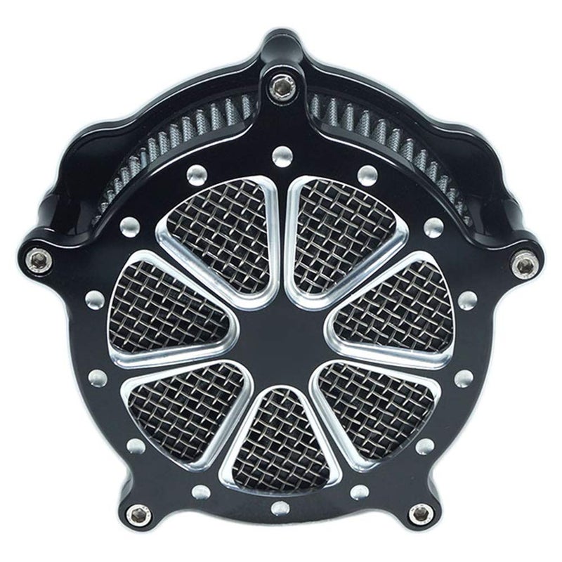 AGECO Air Filter Intake Cnc Cut Air Cleaner Venturi Motorcycle Chrome Kit for Harley Dyna 2000 - 2017 Softail 2000 - 2015 Touring 2000 - 2007 Fitment - B (Gray) - Image 1